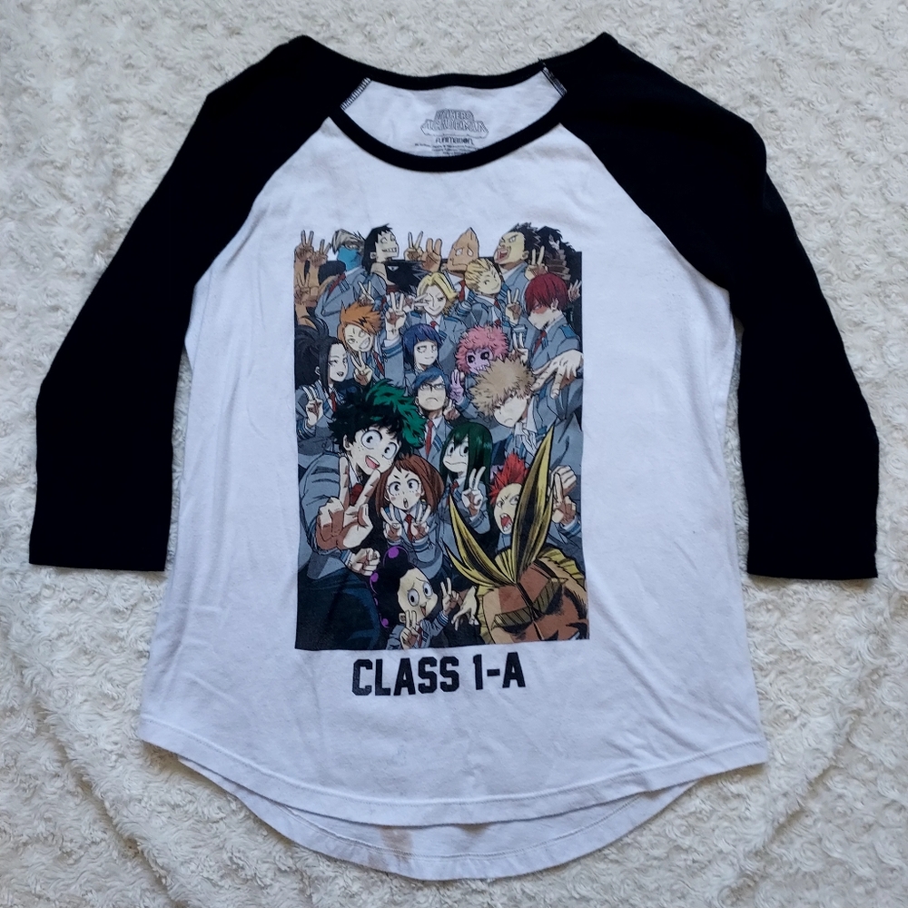 Funimation My Hero Academia Class 1A Anime Raglan jersey XS Cosplay